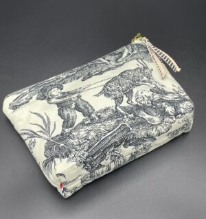Trousse de maquillage en Toile de Jouy Upcyclée
